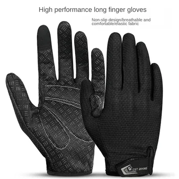 Велосипедные перчатки с полными пальцами, велосипедные перчатки MTB, Нескользящие Дышащие Силиконовые перчатки для вождения на ладони, всесезонные
