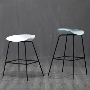 Специальное предложение Canyang Современный минималистичный Скандинавский железный стул белого цвета, креативный барный стул, дизайнерский барный стул с высокой ножкой.