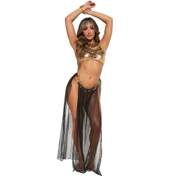 Клеопатра Сексуальное женское белье Платье для танца живота с блестками Арабская одежда