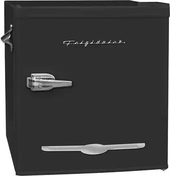 Компактный холодильник в стиле ретро объемом 1,6 кубических фута, средний, ЧЕРНЫЙ