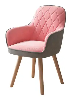 Табурет для макияжа в скандинавском стиле, домашний комод, сетка для девочек, красные вставки, милая спальня, современный минималистичный стул со спинкой