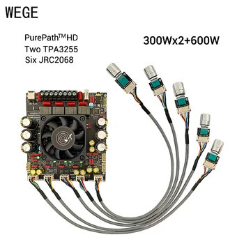WEGE ZK-AS21P 300Wx2 + 600 Вт 2.1-Канальный Цифровой Усилитель мощности BT Плата Сабвуфера TPA3255 AMP Wuzhi Audio APP Высокие частоты
