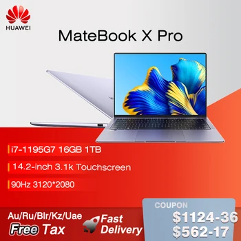 Ноутбук HUAWEI MateBook X Pro 2022 с Сенсорным Экраном 14,2 дюйма 3.1K, Ноутбук i7-1195G7 с Сенсорным Экраном 16 ГБ 512 ГБ, Нетбук с Графикой Intel Iris Xe