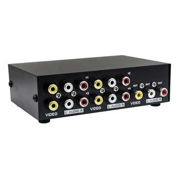 2X 4-портовый AV-коммутатор RCA-коммутатор 4 В 1 Из Коробки выбора композитного видео L / R аудио для игровых приставок DVD STB