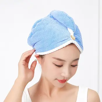 Быстросохнущее полотенце для вытирания волос из кораллового бархата, Водопоглощающий Аксессуар для ванны, спа-полотенце для обертывания, двухслойное