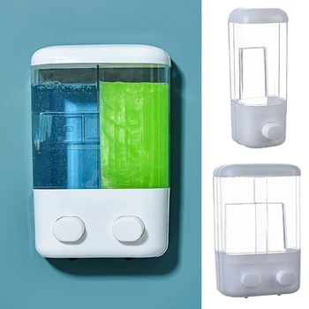 Прозрачный настенный дозатор мыла, бутылки с шампунем большой емкости для дома, аксессуары для ванной комнаты в отеле, контейнер для лосьона для ванны