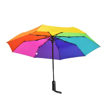Складной зонт Rainbow, устойчивый к дождю, быстросохнущий, портативный, прочный каркас, ветрозащитные зонты от дождя для кемпинга на открытом воздухе, пляжа