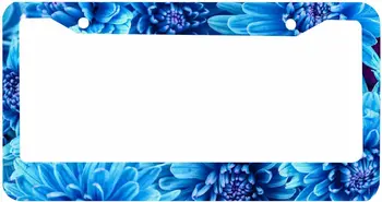 Рамка для номерного знака, Синие цветы Хризантемы, крышка для автомобильной бирки, алюминиевый держатель для автомобильного номерного знака для мужчин женщин 12x6 дюймов