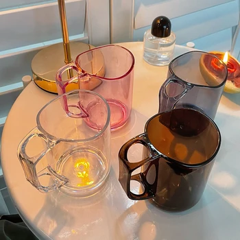 Простые пластиковые стаканчики для полоскания рта Бытовая прозрачная чашка для полоскания горла Уникальный дизайн ручки Чашка для члена семьи Аксессуары для ванной комнаты
