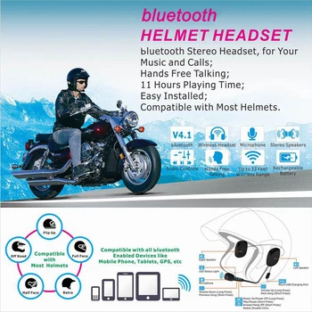 Шлем-гарнитура 50M V4.2 с защитой от помех, Водонепроницаемый Moto Bluetooth, Беспроводная громкая связь Bluetooth, домофон для мотоцикла