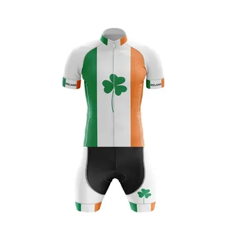 МУЖСКАЯ велосипедная одежда С лазерной резкой, облегающий костюм ИЗ ДЖЕРСИ ДЛЯ велоспорта, ОБЛЕГАЮЩИЙ костюм С силовой лентой ДЛЯ СБОРНОЙ Ирландии РАЗМЕР: XS-4XL