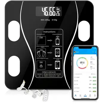 Шкала жировых отложений, весы для тела, умные Беспроводные цифровые весы для ванной комнаты, анализатор состава тела, весы для взвешивания