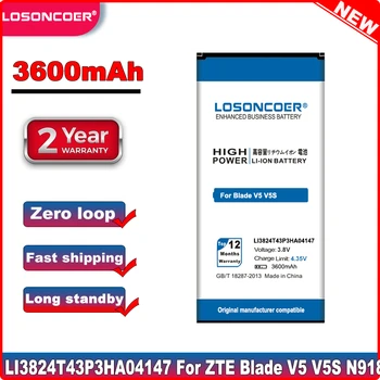 LOSONCOER 3600 мАч Аккумулятор для ZTE Blade V5 V5S для ZTE N9180 U9180 V9180 N918ST Li3824T43P3hA04147