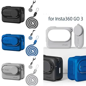 Силиконовый чехол для Insta360 Go 3 - Универсальная Защитная крышка для камеры Action Pod с быстроразъемным креплением и ремешком-шнуром для Go 3