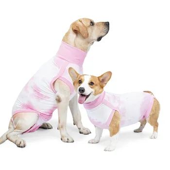 Одежда Для Собак Хирургический Восстановительный Костюм для Самцов И Самок Собак, Кошек, Стерилизованных, Облегающая Рубашка, Альтернативный Конус Для Защиты От Зализывания Раны