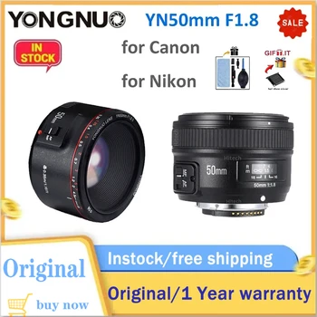 Объектив YONGNUO YN50mm F1.8 F1.8II EF 50mm f/1.8 Автофокусировка Камеры с Диафрагмой YN50 AF Для Canon EOS 60D 70D 5D2 5D3 600D DSLR Камеры