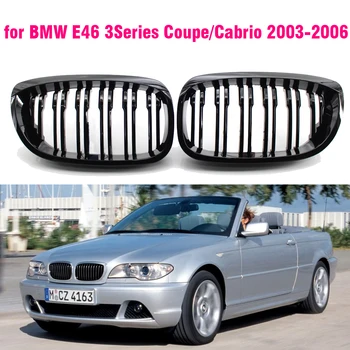 Передняя Центральная Матово-черная Широкая Решетка радиатора капота BMW E46 3 Серии Coupe Cabrio 2002 2003 2004 2005 330ci