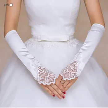 Короткие свадебные перчатки, свадебные перчатки без пальцев, женские Атласные перчатки для невесты, Свадебные аксессуары в наличии