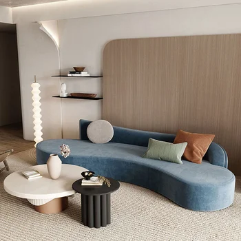Диван-кровать Диван для гостиной Современный изогнутый дизайн Глубокое кресло Lazy Nordic Sleeper Мебель для салона Divani Soggiorno