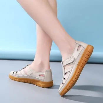 2023 Женские босоножки, летняя обувь, сандалии на танкетке, повседневная обувь на платформе из искусственной кожи