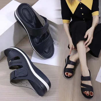 Летние женские сандалии, удобная дышащая пляжная обувь для шоппинга