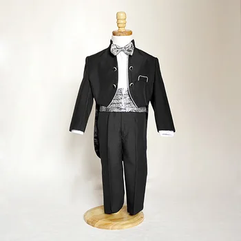 Костюм-смокинг для маленького мальчика 2-16 лет, комплект из двух предметов, 2023 Новая свадебная вечеринка, костюм для мальчика, официальная одежда джентльмена