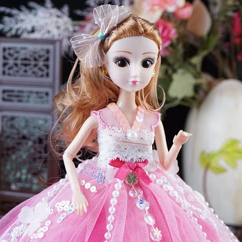 Свадебная кукла Девочка Игрушка Детский Подарочный набор Подарочная кукла с имитацией глаза Кукла 50 см с подарочной коробкой