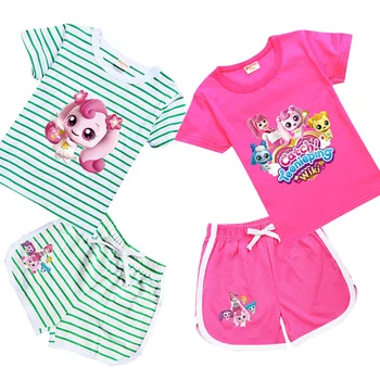 Новая одежда для маленьких девочек, детские хлопковые спортивные костюмы, детские футболки, костюм 캐치! 티니핑 Комплект одежды для девочек-подростков