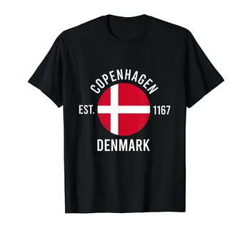100% Хлопок Флаг Дня независимости Копенгагена Est 1167 Флаг Дании Подарочная футболка для мужчин, женщин, футболки унисекс, размер S-6XL