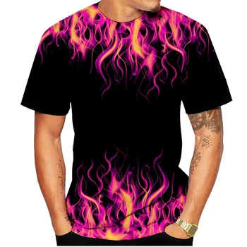 2023 Мужская Женская футболка Cool Flame с 3D принтом 