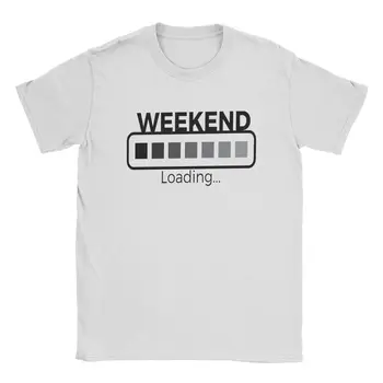 Мужские футболки Weekend Is Loading, веселые, милые цитаты, хлопковые забавные футболки с коротким рукавом и круглым вырезом, футболки в подарок на день рождения