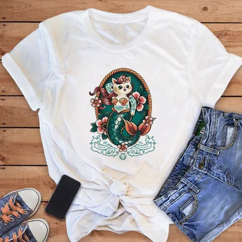 Досуг, Мода 90-х, Летняя Женская футболка с забавным принтом, Женская футболка с коротким рукавом и Мультяшным Рисунком, Базовая футболка