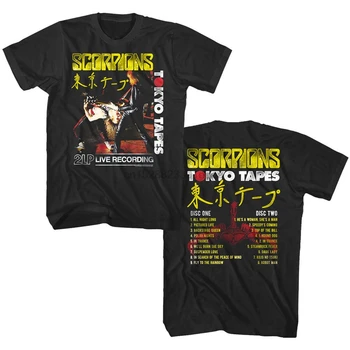 Двухсторонняя обложка альбома Scorpions Tokyo Tapes, мужская футболка, тур Японской рок-группы, мужская футболка, футболки унисекс