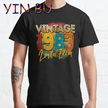 Забавные футболки, Винтажная лимитированная серия, футболка на день рождения 1983 года, Модная мужская уличная одежда, футболка Оверсайз 3XL