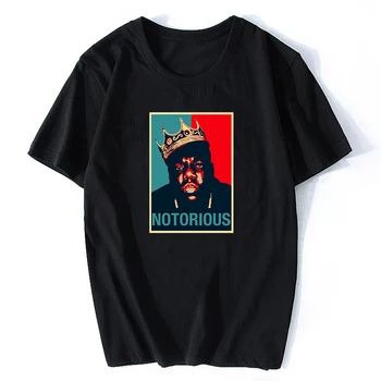 Notorious Big Shirt Мужская Черная футболка с коротким рукавом Хип-хоп Рок Футболка Biggie Smalls Мужские футболки Notorious B.I.G.