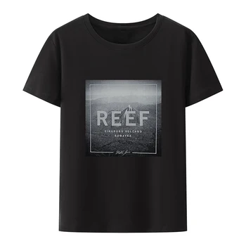 Reef Мужские Забавные Футболки с фото, Дышащая Мужская Футболка с коротким рукавом Для отдыха, Roupas Masculinas, Топы с рисунком Camisetas