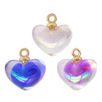 Julie Wang 6ШТ Акриловые подвески в форме сердца, Красочная подвеска для серег, ожерелья, браслета, Аксессуара для изготовления ювелирных изделий