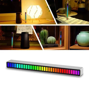 Светодиодная панель управления звуком с активированным RGB музыкальным ритмом, светодиодные полосы окружающего освещения USB