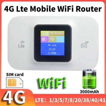 Маршрутизатор с SIM-картой 4G WiFi Мобильный Маршрутизатор CAT4 150 Мбит/с Аккумулятор 3000 мАч со Слотом для SIM-Карты Roteador для Путешествий на открытом воздухе Домой