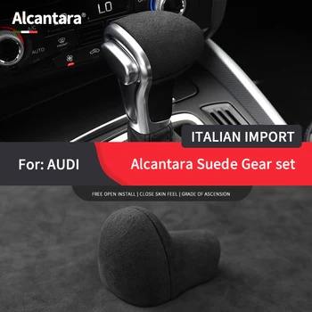 Алькантара замша автомобильный рычаг переключения передач крышка ручки переключения передач для Audi A4 A4L A5 A6 A6L Q5 Q7 A7 S6 S7 наклейка на рукав переключения передач автомобильные аксессуары
