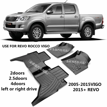Используйте для TOYOTA HILUX VIGO REVO ROCCO автомобильный ковер Hilux автомобильные коврики для пола Полный комплект отделки Hilux VIGO REVO водонепроницаемые коврики для пола