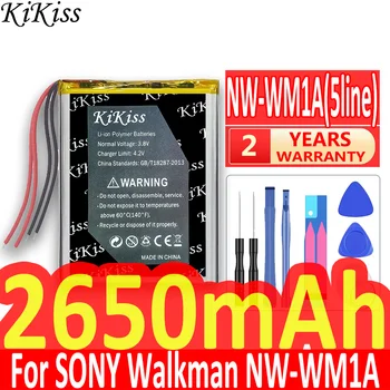 Мощный аккумулятор KiKiss NWWM1A емкостью 2650 мАч для 5-проводного плеера SONY Walkman NW-WM1A NW-WM1Z