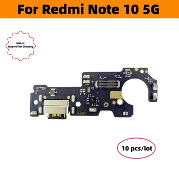 10 шт./лот USB зарядное устройство Док-станция Гибкий кабель Разъем платы Порт зарядки Запасные части для Redmi Note 10 5G M3 Pro