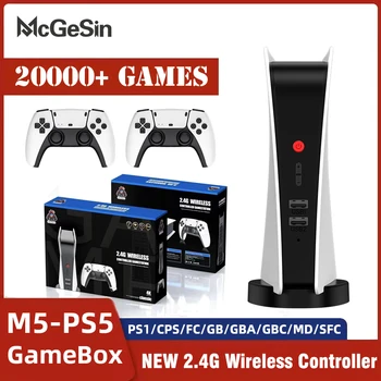 Игровая консоль M5-PS5 4k Retro Gamebox 20000 + Классические Игры 2.4G Беспроводной Контроллер ДЛЯ PS1/CPS/FC/GBA Детский Подарок
