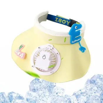 Солнцезащитный козырек, 3-скоростная Ветровентиляторная шляпа с козырьком для детей, Большая площадь солнцезащитных шляп-вентиляторов для сохранения прохлады, Дышащая шляпа с