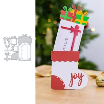 Рождественская подарочная коробка DzIxY Металлические штампы для изготовления открыток Наборы штампов для тиснения бумаги Альбомные поделки 2023 Шаблоны Трафареты