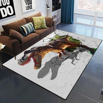 3D динозавр нескользящий ковер Украшение ковра для комнат мальчиков коврик для ванной декор Пикника йога кухонный коврик ковры для гостиной