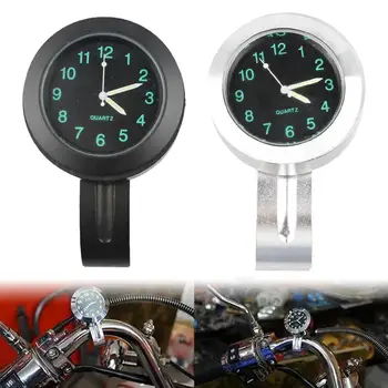 Светящиеся часы Крепление на руль для мотоцикла, скутера, велосипедных часов на руль, Универсальный алюминиевый сплав, Водонепроницаемый Индикатор времени S3Y4