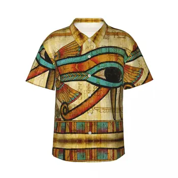 Мужская древнеегипетская рубашка с короткими рукавами, повседневная пляжная одежда, индивидуальные топы