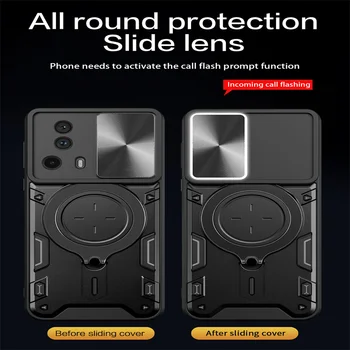 Чехол Xiomi 13 Lite Push Pull Window Противоударная Броня Coque Для Xiaomi Mi 13 12 Lite 12T 11T Pro Чехол Металлическое Кольцо Держатель Etui